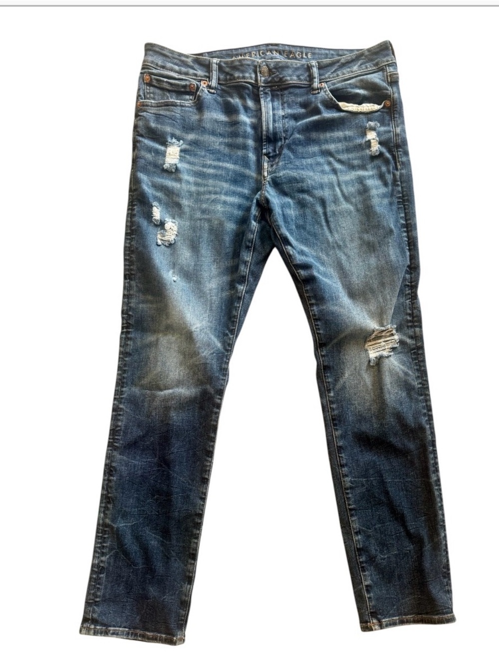 American Eagle Outfitters Men's Distressed Blue Jeans